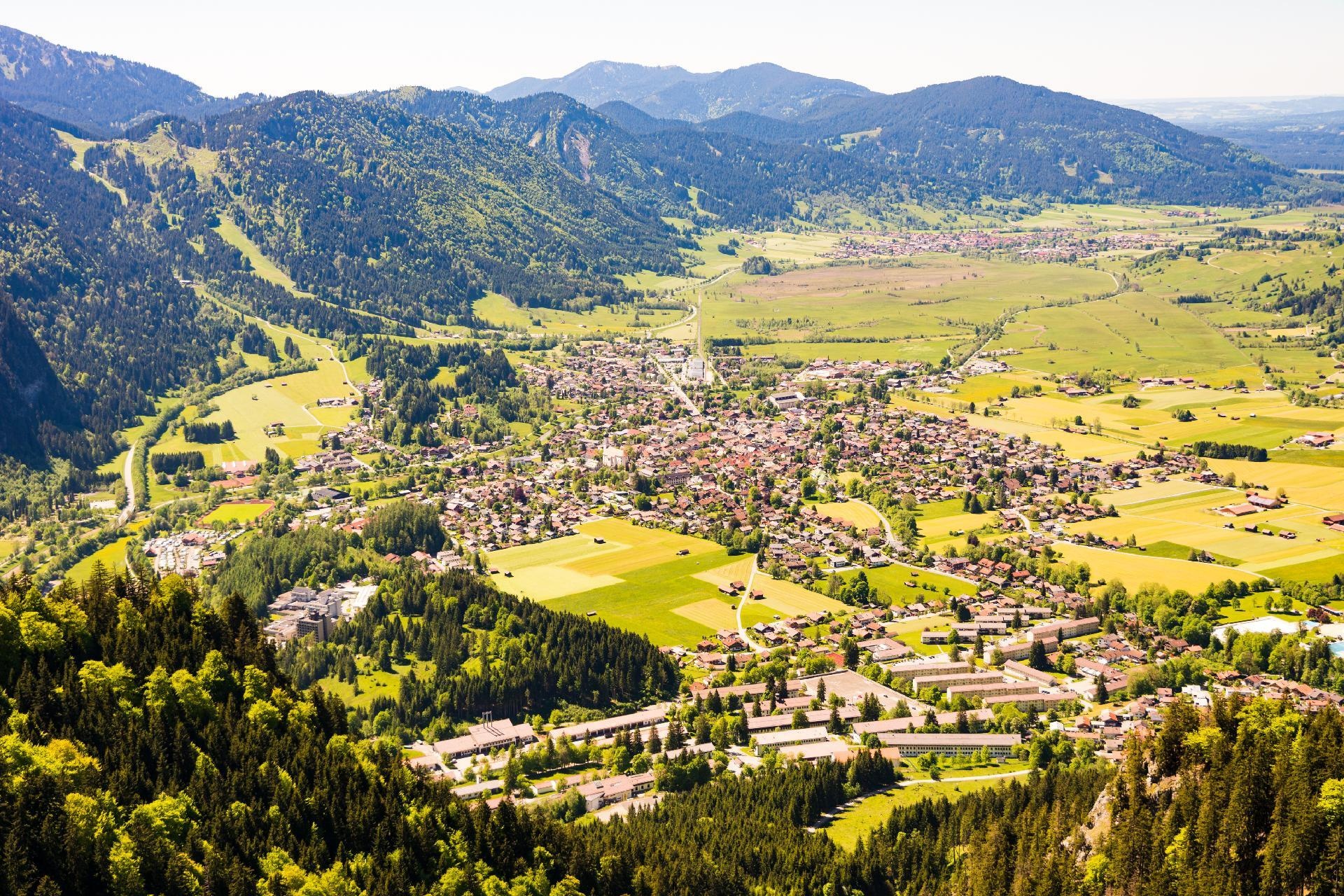 Vista aérea Aberammergau Alemania