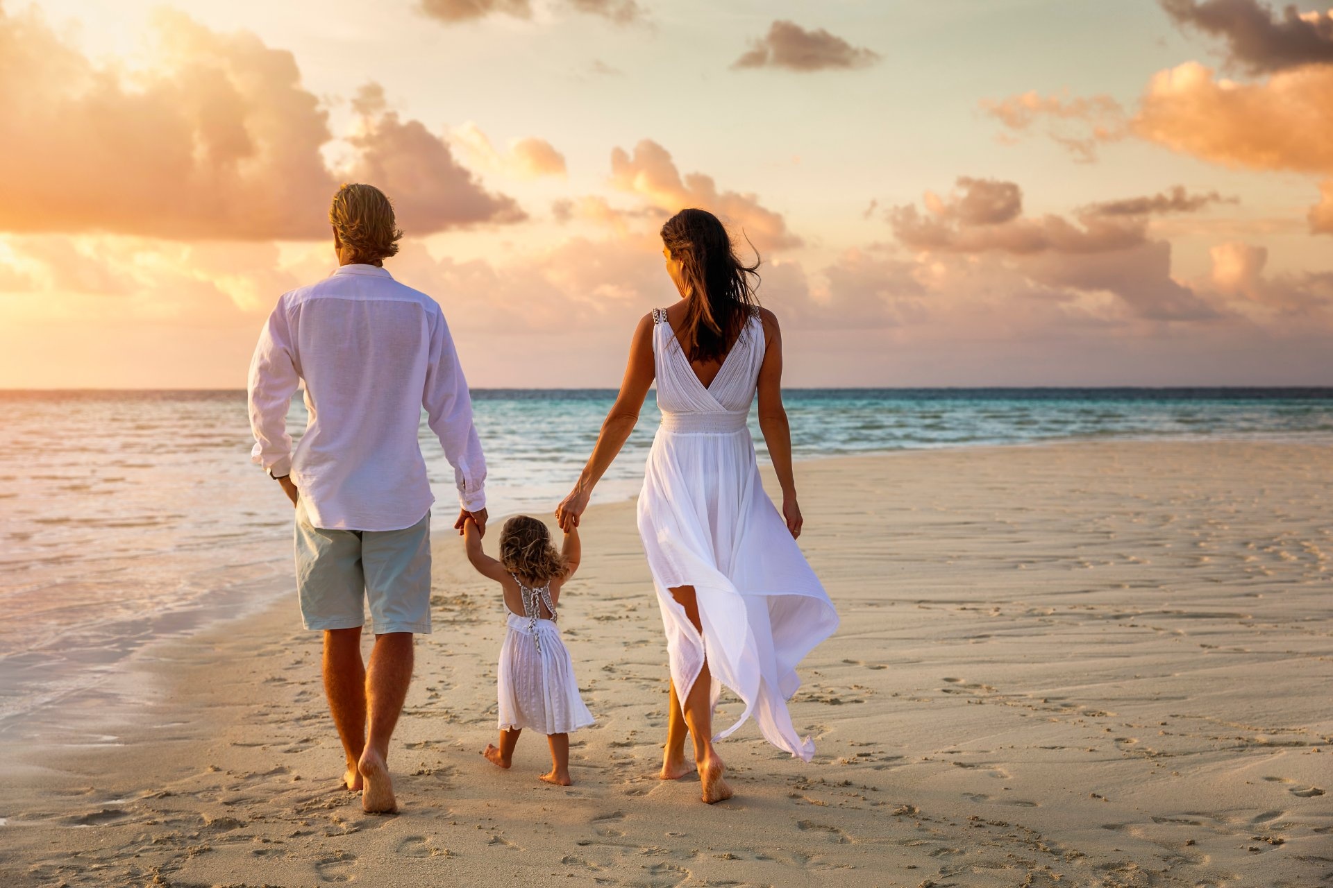 Atardecer en familia Maldivas
