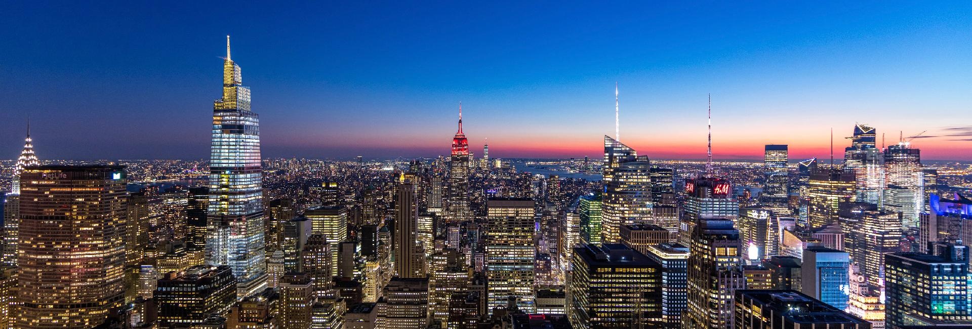 Skyline de Nueva York al atardecer