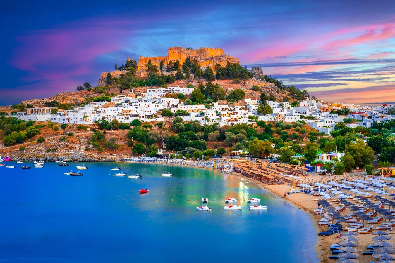 Grecia, ciudad de Lindos, isla de Rodas Grecia, ciudad de Lindos, isla de Rodas