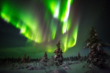 Aurora boreal en Laponia Finlandesa