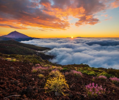 Puesta de sol Teide en Tenerife
