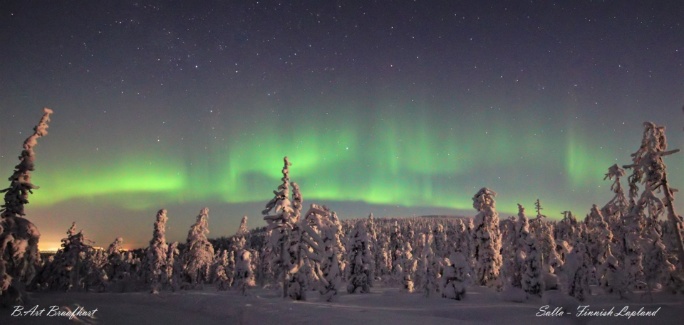 Aurora boreal en Salla Finlandia