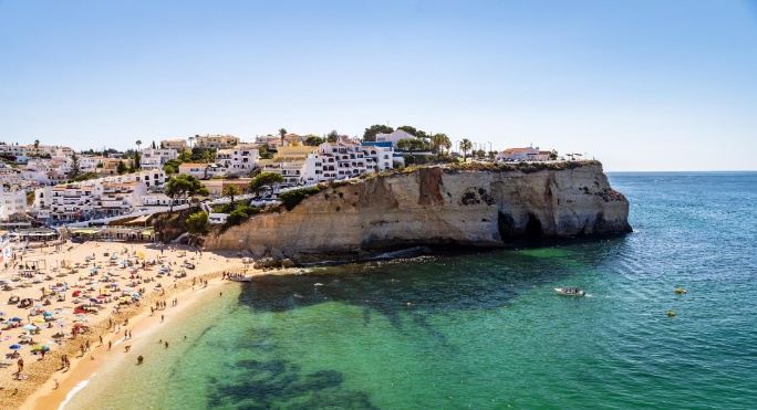 playa Praia do Carvoeiro en Faro Algarve Portugal