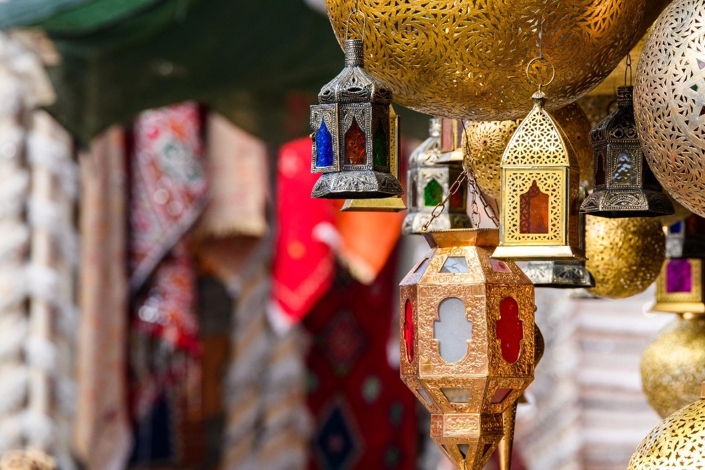 Marruecos, lámparas árabes colgantes