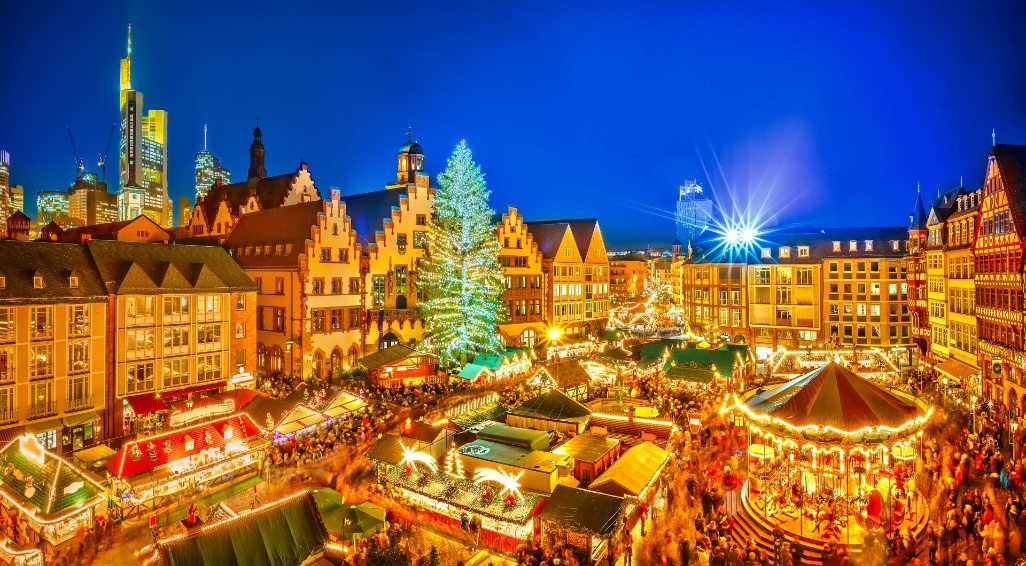 Alemania, tadicional mercado Nnavidad, centro historico Frankfurt