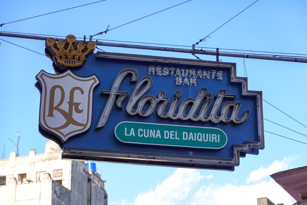 cartel del restaurante floridita en la habana cuba