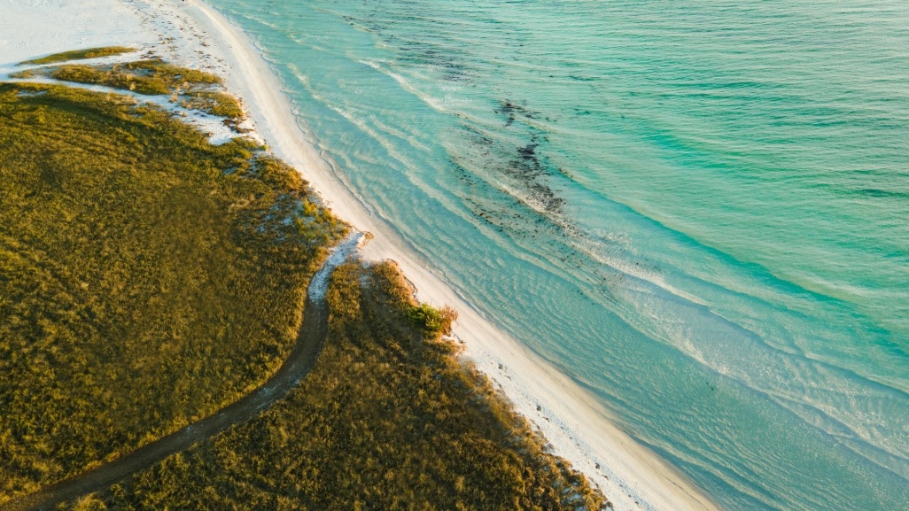 vista aérea de la playa en siesta key
