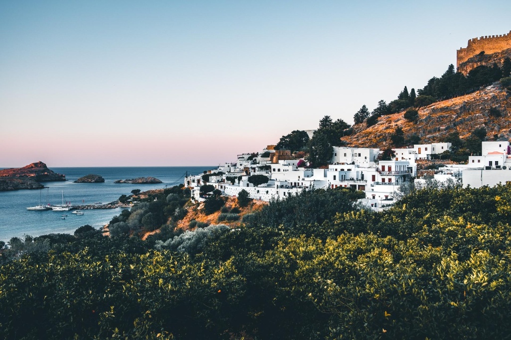 rodas grecia playa pueblo
