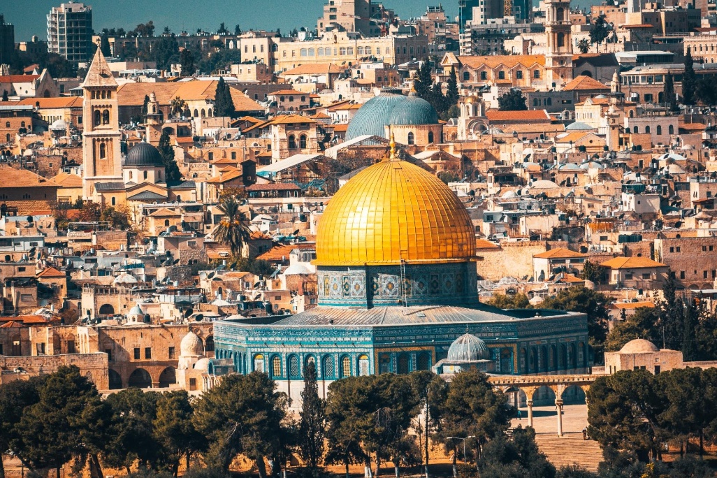 panorámica de jerusalén y la mezquita dome of the rock