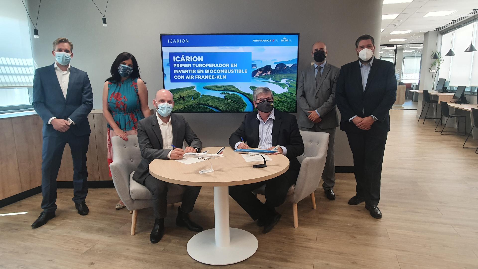 Firma de Icárion para participar en el programa corporativo SAF de Air France-KLM