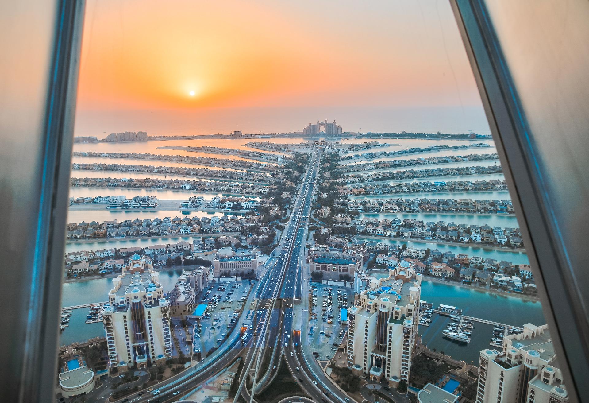 Vista de la ciudad de Dubái desde la Palmera