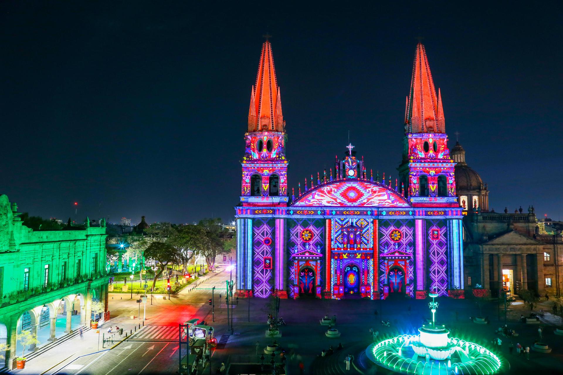 videomapping en la Catedral de Guadalajara