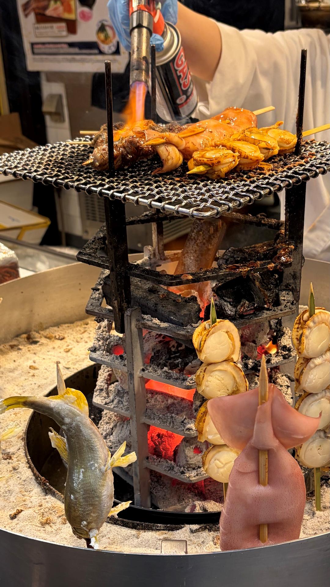 Brochetas pescado gastro Japon