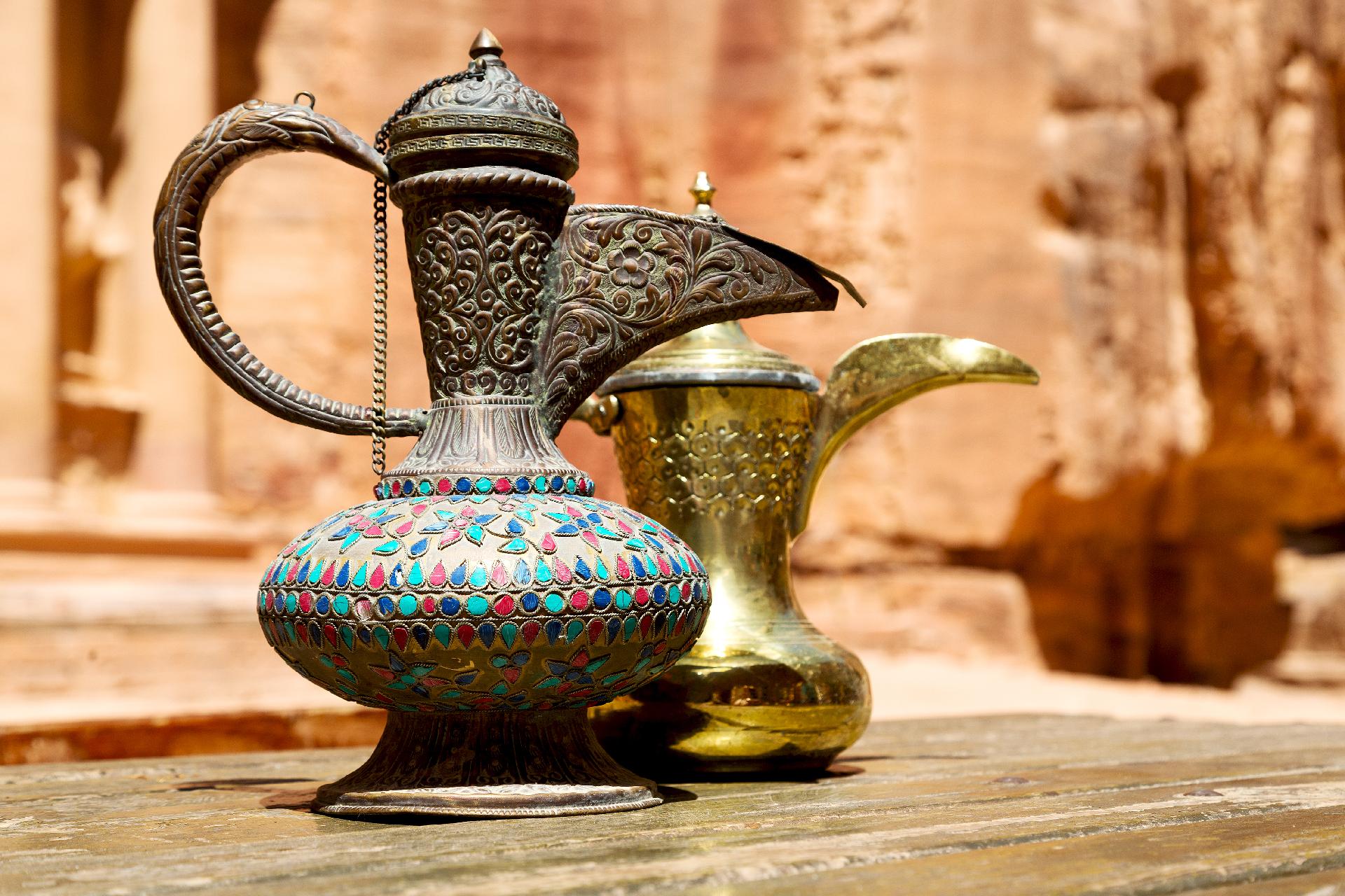 recipiente tradicional de café en Petra