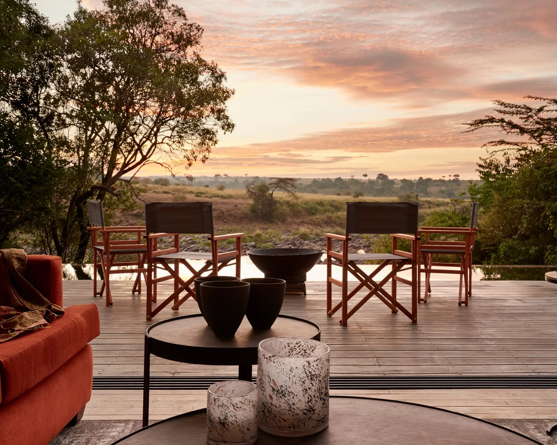 Atardecer en Olonana Lodge