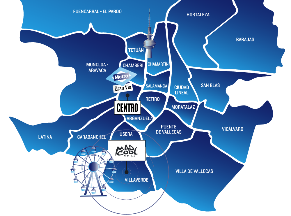 PAGE.DETAIL.PROGRAM.MAP Mad Cool - Madrid - 11 julio. Hotel + Entrada