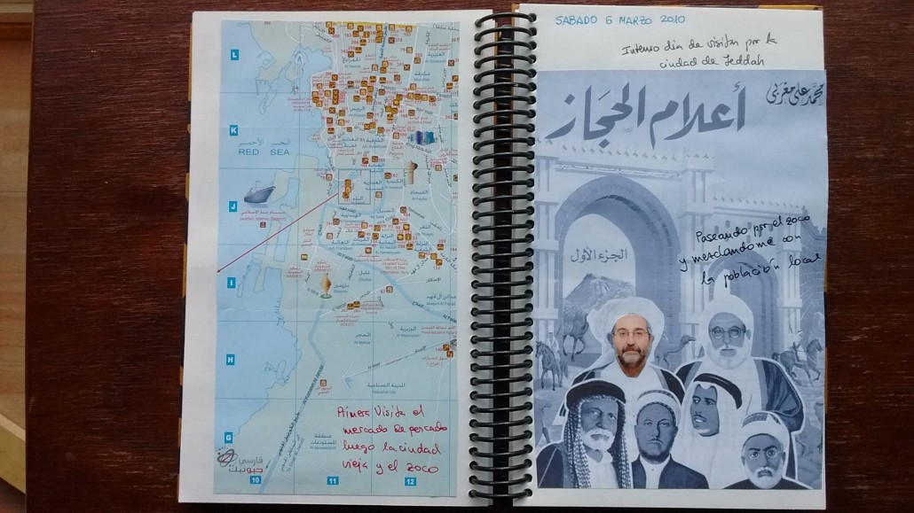 Un par de páginas de mi cuaderno de viajes por Arabia Saudita